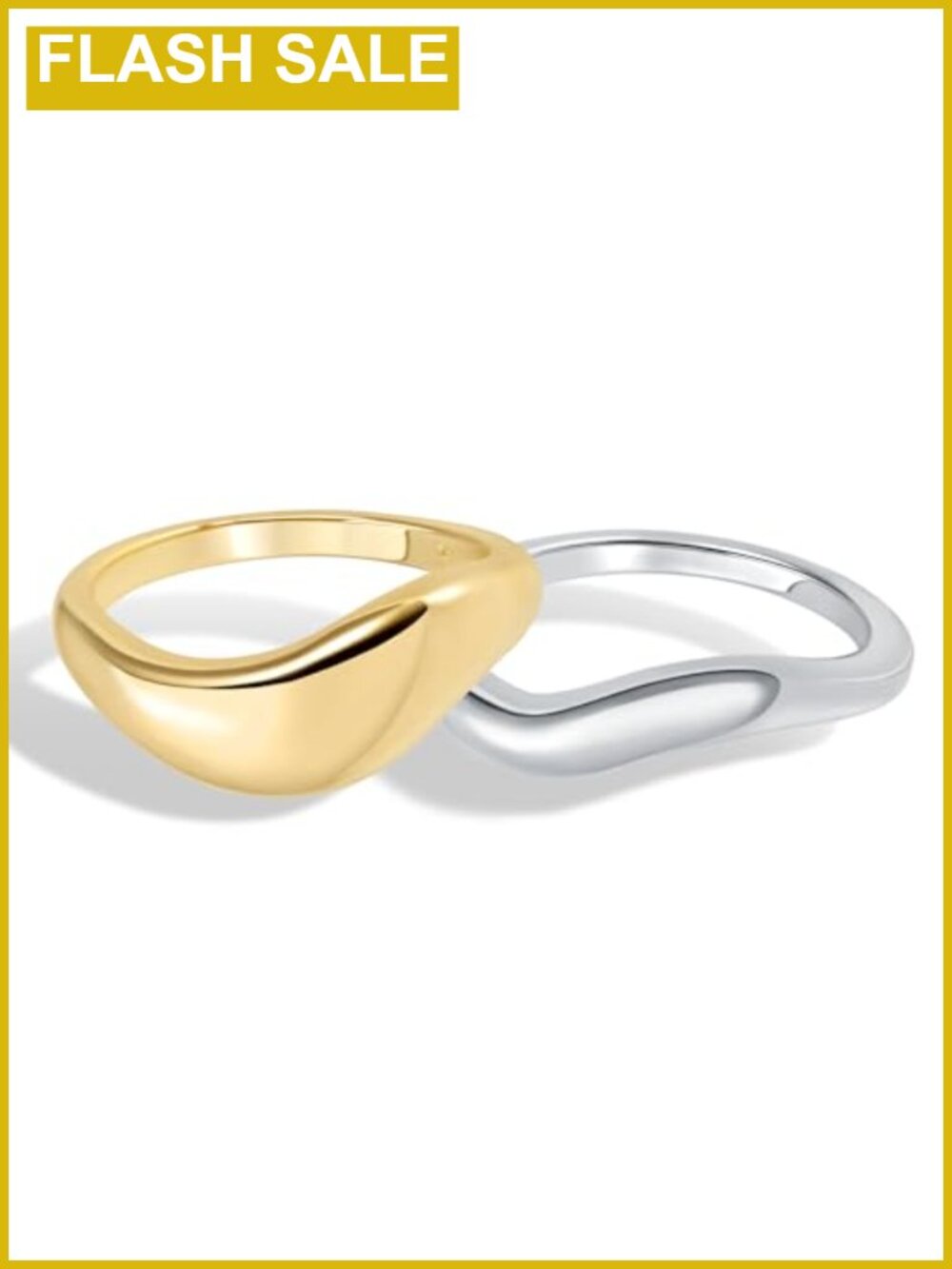 Stacking Rings for Women Gold Plated Wavy Pinky Thumb Ring Stack